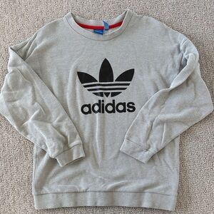 Adidas Black and Gray Men's Crewneck Sweater